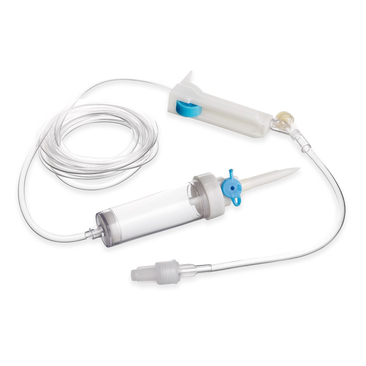DEFLUSSORI PVC TUBO 150CM INFUSIONE BARILOTTO E TERMINALE LUER LOCK 