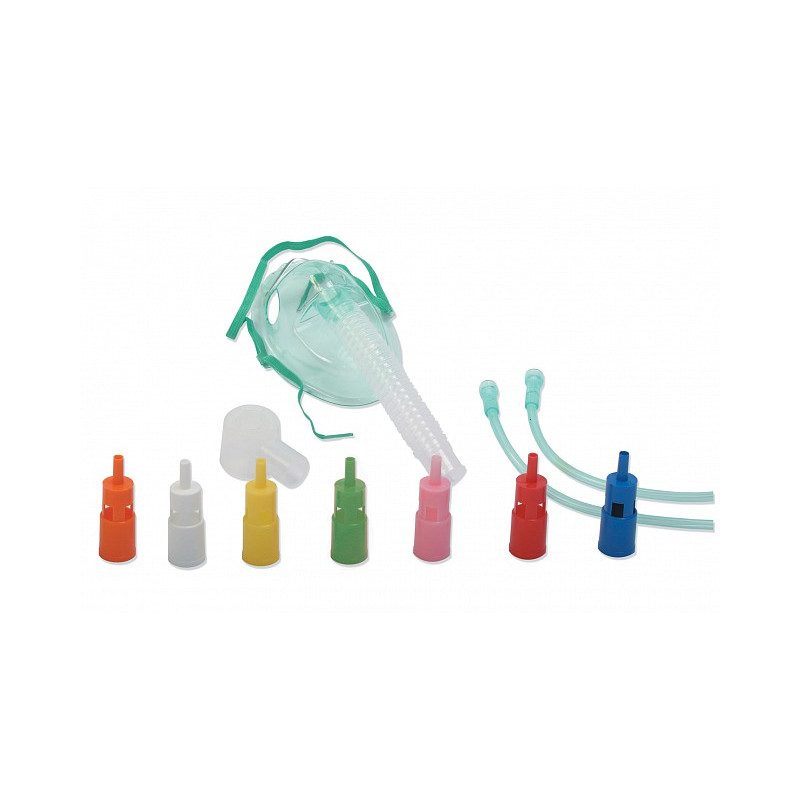 MASCHERA OSSIGENO MORBIDA PEDIATRICA SISTEMA VENTURI KIT DILUITORI