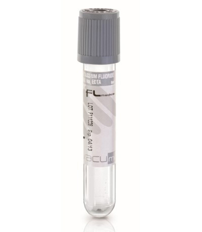 PROVETTE 3ML 13 x 75MM CON POTASSIO FLORURO + K3 EDTA TAPPO GRIGIO