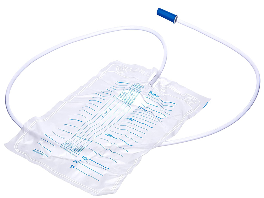 SACCA URINA DA LETTO 2000ML TUBO 90CM CIRCUITO CHIUSO CON RUBINETTO A T 